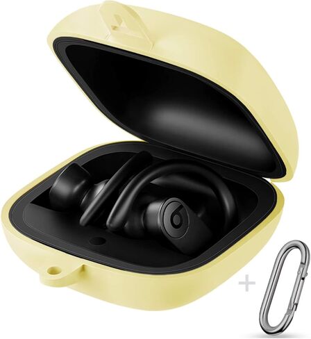 حافظة GEAK المحمولة Powerbeats Pro، غطاء سيليكون ناعم مقاوم للصدمات بحماية 360 درجة مع سلسلة مفاتيح متوافقة مع Beats Powerbeats Pro 2019، وردي وردي in Kuwait