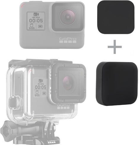 SOONSUN Silicone Lens Cap Cover Kit for GoPro Hero 5 6 7 Black Hero(2018) Camera and Housing Case (Included 2 x Lens Caps for Hero5 6 7 Black Camera and Housing) in Saudi Arabia