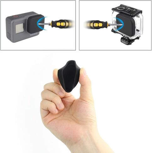SOONSUN Silicone Lens Cap Cover Kit for GoPro Hero 5 6 7 Black Hero(2018) Camera and Housing Case (Included 2 x Lens Caps for Hero5 6 7 Black Camera and Housing) in Saudi Arabia