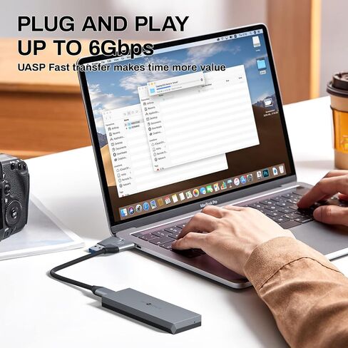 M.2 Enclosure ['Tough Guy' Quality], Solid Aluminium Alloy Case for B-Key SATA SSD, SETMSPACE Screw Fixed M.2 SSD Enclosure with USB C/A Cable, External M.2 Enclosure for 2230/2242/2260/2280-Grey in Saudi Arabia