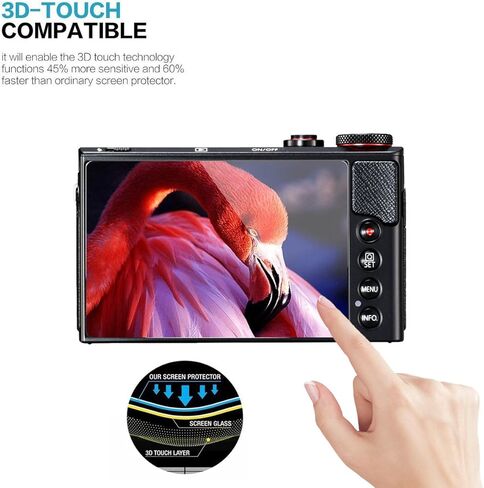 (Pack of 3) Compatible Canon Eos M50 M6D M100 LCD Screen Protector, AKWOX 9H Hardness 0.33mm Camera Tempered Glass Film for Canon EOS M100, EOS M6, M50, PowerShot G9 X Mark II, G7 X Mark II, G5 X, G9 in Saudi Arabia