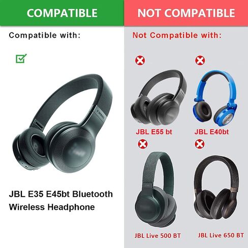 E35 E45bt Ear Pads - defean Replacement Ear Cushion Pillow Parts Cover Compatible with JBL E35 E45bt E45 Bluetooth Wireless Headphone, Softer Leather,High-Density Noise Cancelling Foam (Black) in Saudi Arabia