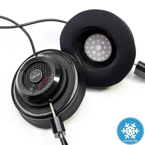 Voarmaks Larger Size 100mm Cooling Gel Over Ear Pads Replacement Cushion Compatible with Grado SR80 SR80x SR80E SR60 SR60i GS1000 GW100 SR325 SR225 RS1 and More in Saudi Arabia