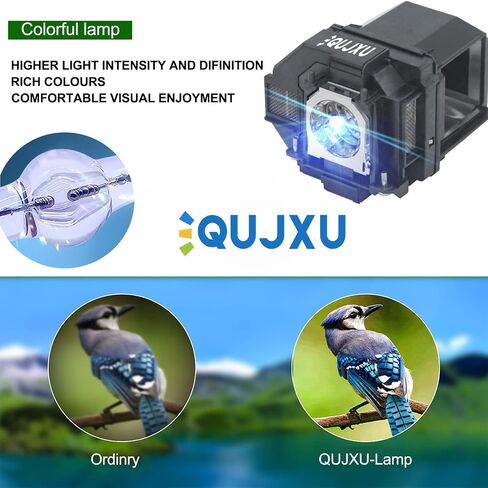 QUJXU ELPLP97 Replacement Projector Lamp for Epson V13H010L97 Home Cinema U50 880 2250 2200 VS260 Pro EX9240 EX3280 EX7280 EX5280 EX9230 EB-U50 TW5700 FH52 FH06 W51 W50 X50 Projector lamp Bulb in Saudi Arabia