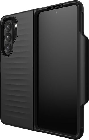 حافظة هاتف ZAGG Bridgetown لهاتف Galaxy Z Fold حماية من السقوط بطول 5-10 أقدام، معززة بالجرافين، تصميم مفصلي، نحيف، خفيف الوزن، متوافق مع الشحن اللاسلكي، أسود in Kuwait