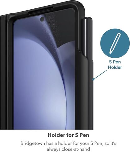 حافظة هاتف ZAGG Bridgetown لهاتف Galaxy Z Fold حماية من السقوط بطول 5-10 أقدام، معززة بالجرافين، تصميم مفصلي، نحيف، خفيف الوزن، متوافق مع الشحن اللاسلكي، أسود in Kuwait