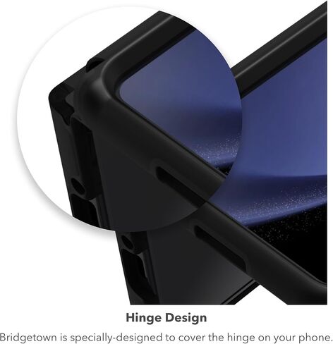 حافظة هاتف ZAGG Bridgetown لهاتف Galaxy Z Fold حماية من السقوط بطول 5-10 أقدام، معززة بالجرافين، تصميم مفصلي، نحيف، خفيف الوزن، متوافق مع الشحن اللاسلكي، أسود in Kuwait