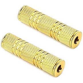 محول DISINO 3.5 ملم أنثى إلى أنثى، موصلات سلك ستيريو 1/8 بوصة مطلية بالذهب - عبوتان in Kuwait