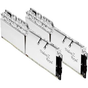 ذاكرة الوصول العشوائي G.SKILL Trident Z Royal Series DDR4 (XMP) 32 جيجابايت (2 × 16 جيجابايت) 3200MT/s CL16-18-18-38 1.35 فولت Intel AMD ذاكرة الكمبيوتر المكتبي U-DIMM - فضي (F4-3200C16D-32GTRS) in Kuwait