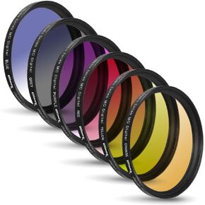 82MM Ultimaxx Professional Six Piece Gradual Color Filter Kit (Orange, Yellow, Blue, Purple, Red, Grey) for Camera Lens with 82MM Filter Thread and Protective Filter Pouch in Saudi Arabia