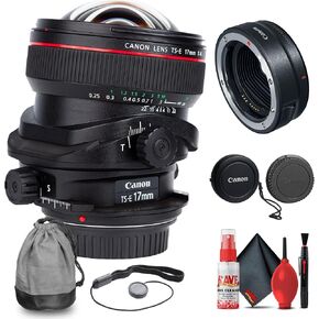 عدسة Canon TS-E مقاس 17 مم f/4L قابلة للإمالة مع موسع Canon RF 1.4X + طقم تنظيف + حافظة غطاء (متجددة) in Kuwait