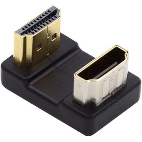 cablecc Type-A Standard HDMI 1.4 Male to HDMI Female Port Savers Down Opposite U Shape Back Angled 360 Degree Extension Adapter Converter
