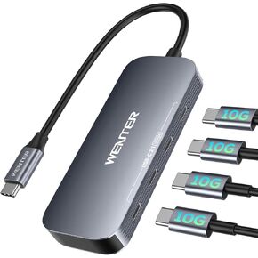 WENTER USB C Hub,10Gbps USB C Splitter for Laptop,4 Ports USB C to USB C Hub Multiport Adapter for MacBook Pro/Air,iPad, Chromebook, Dell, HP, iMac, Samsung(Not Support Charging/Monitor) in Kuwait