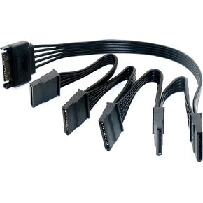 YOUKITTY 1 Piece 15-pin SATA Male to 5 Female Power Adapter Cable, Splitter Hard Drive Adapter Adapter (23.6in) in Kuwait