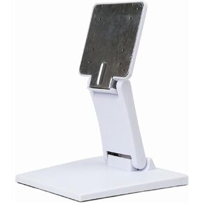 Single Adjustable LCD Monitor Stand Mount Folding VESA Monitor Desk Stand with VESA Hole 75x75mm 100x100mm (White)