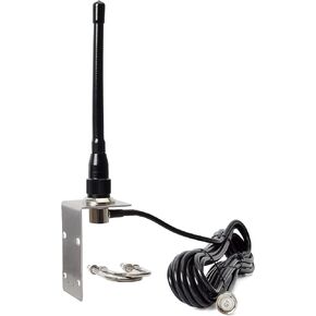 HYSHIKRA VHF Marine Antenna, 156-163Mhz Rubber Boat Antenna with 5M/16.4ft RG58 Cable and L Shape Fender Bracket for Uniden Icom Yaesu Cobra Midland Radio Transceiver in Kuwait