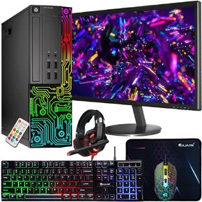 Dell OptiPlex Desktop RGB Computer PC, Intel i5 Quad-Core Processor, 16GB RAM, 512GB SSD, 24 Inch HDMI Monitor, RGB Keyboard Mouse and Headset, WiFi, Windows 11 Pro (Renewed) in Saudi Arabia