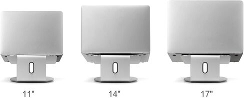 جهاز كمبيوتر محمول بتصميم مريح من MagicHold/متوافق مع جهاز MacBook (11-17 بوصة) حامل/حامل من الألومنيوم مع دوارات سفلية/دوران (فضي) in Kuwait