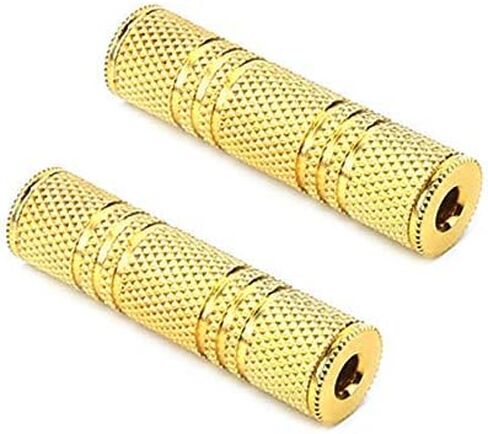 محول DISINO 3.5 ملم أنثى إلى أنثى، موصلات سلك ستيريو 1/8 بوصة مطلية بالذهب - عبوتان in Kuwait