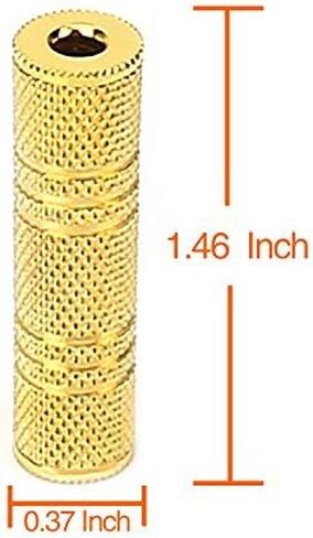 محول DISINO 3.5 ملم أنثى إلى أنثى، موصلات سلك ستيريو 1/8 بوصة مطلية بالذهب - عبوتان in Kuwait