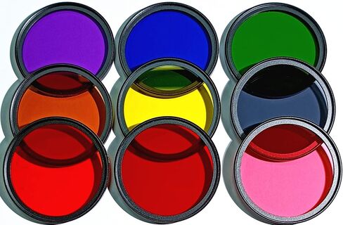 مجموعة فلتر ألوان 77 مم، بما في ذلك الفلاتر الحمراء والبرتقالي والأزرق والأصفر والأخضر والبني والأرجواني والوردي والرمادي في 9 ألوان، بالإضافة إلى حقيبة فلتر السفر، منشفة تنظيف العدسات in Kuwait