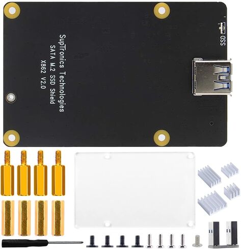 GeeekPi لـ Raspberry Pi 4,X862 V2.0 M.2 NGFF SATA SSD اللوح مع USB 3.1 دعم اتصال Key-B 2280 SSD فقط in Saudi Arabia