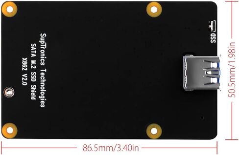GeeekPi لـ Raspberry Pi 4,X862 V2.0 M.2 NGFF SATA SSD اللوح مع USB 3.1 دعم اتصال Key-B 2280 SSD فقط in Saudi Arabia