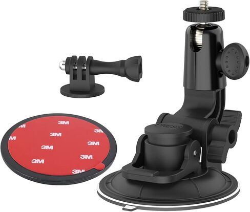 حامل كاميرا التثبيت بالشفط ، حامل كاميرا Aozcu الزجاج الأمامي للسيارة مع قرص لاصق 3M لـ GoPro Max, Hero 9 8 7 6 5, Session 5, DJI OSMO Action, AKAQSO, CamPark, Canon, DSLRs وغيرها من الكاميرات in Kuwait