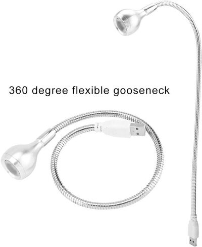 Tyenaza USB LED Lamp, Long Flexible Neck Desk USB Light Portable USB Gooseneck Light for Home School Office Night Studying 1W(Black B) in Saudi Arabia