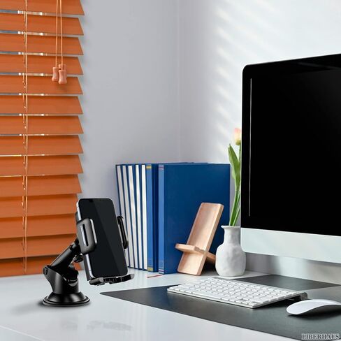 حامل هاتف السيارة قابل للدوران والسحب - حامل هاتف للسيارة وحامل الهاتف الخليوي للسيارة سهل بلمسة واحدة وحامل هاتف على الزجاج الأمامي لهاتف IPhone 12 وحامل لاصق للزجاج الأمامي in Kuwait