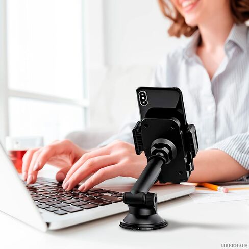 حامل هاتف السيارة قابل للدوران والسحب - حامل هاتف للسيارة وحامل الهاتف الخليوي للسيارة سهل بلمسة واحدة وحامل هاتف على الزجاج الأمامي لهاتف IPhone 12 وحامل لاصق للزجاج الأمامي in Kuwait