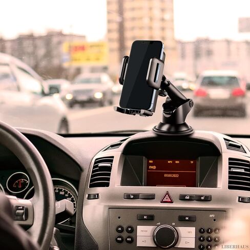 حامل هاتف السيارة قابل للدوران والسحب - حامل هاتف للسيارة وحامل الهاتف الخليوي للسيارة سهل بلمسة واحدة وحامل هاتف على الزجاج الأمامي لهاتف IPhone 12 وحامل لاصق للزجاج الأمامي in Kuwait