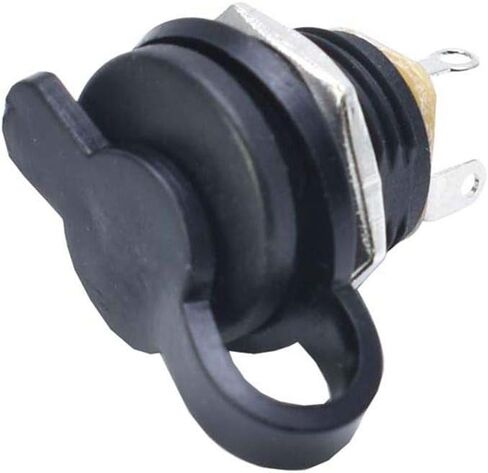 DAOKI 30PCS DC-022 DC Power Jack Socket 5.5x2.1mm Female Panel Mount Connector with Waterproof Cap, DC Male Plug, Screw Nut in Saudi Arabia