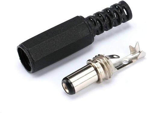 DAOKI 30PCS DC-022 DC Power Jack Socket 5.5x2.1mm Female Panel Mount Connector with Waterproof Cap, DC Male Plug, Screw Nut in Saudi Arabia