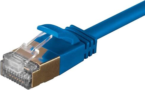 Monoprice Cat6A Ethernet Patch Cable - Snagless RJ45, Stranded, Double Shielded (S/FTP) Pure Bare Copper Wire, 36AWG, 5 Feet, Blue - SlimRun Series in Saudi Arabia