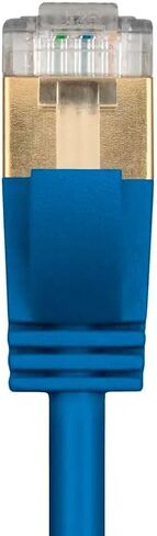 Monoprice Cat6A Ethernet Patch Cable - Snagless RJ45, Stranded, Double Shielded (S/FTP) Pure Bare Copper Wire, 36AWG, 5 Feet, Blue - SlimRun Series in Saudi Arabia