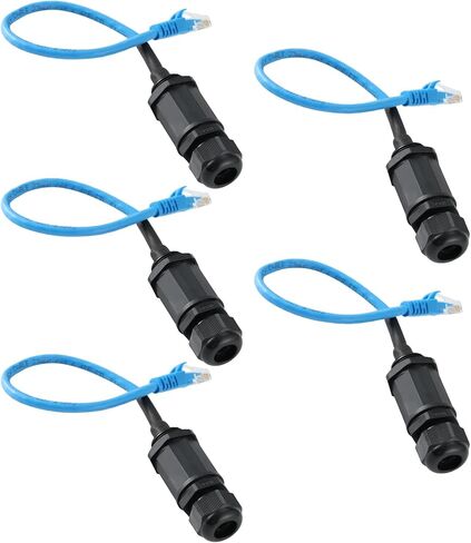 ANMBEST 5 قطعة M22 مقاوم للماء إيثرنت Cat6 RJ45 موصل IP67 في الهواء الطلق LAN مقرنة محول ذكر إلى أنثى مع كابل 25 مللي متر in Saudi Arabia