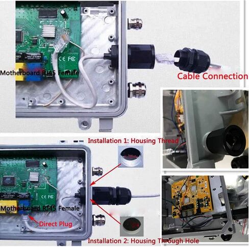 ANMBEST 5 قطعة M22 مقاوم للماء إيثرنت Cat6 RJ45 موصل IP67 في الهواء الطلق LAN مقرنة محول ذكر إلى أنثى مع كابل 25 مللي متر in Saudi Arabia