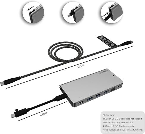 Comdigital USB C Hub,8-in-1 USB-C Pocket Dock 810 （100W Power Delivery,Equipped with Two Specifications of Connecting Cables(Supports PXE, MAPT) in Saudi Arabia