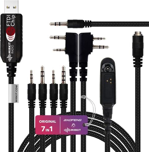 MIRKIT الأصلي Baofeng USB كابل البرمجة لBaofeng UV-9R BF-9700 A-58 UV-XR UV-5S GT-3WP بالإضافة إلى جهاز إرسال واستقبال راديو هام محمول Uportable Ham يده CB راديو الولايات المتحدة الأمريكية الضمان in Kuwait