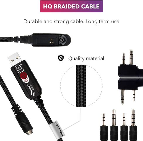 MIRKIT الأصلي Baofeng USB كابل البرمجة لBaofeng UV-9R BF-9700 A-58 UV-XR UV-5S GT-3WP بالإضافة إلى جهاز إرسال واستقبال راديو هام محمول Uportable Ham يده CB راديو الولايات المتحدة الأمريكية الضمان in Kuwait