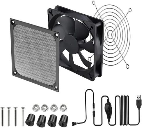 مروحة هيكل 120 مم، طاقة USB 5 فولت مع وحدة تحكم في السرعة، مروحة تبريد، ضوضاء منخفضة، فلتر غبار، محرك هادئ، 1700 دورة في الدقيقة in Kuwait