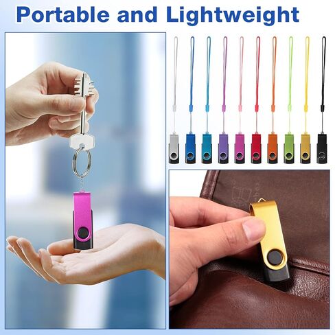 50 Pack 256MB USB 2.0 Flash Drives Bulk with Lanyards Portable USB Thumb Drives Swivel with LED Light Swivel Flash Drive for Office School Data Storage Backup in Saudi Arabia