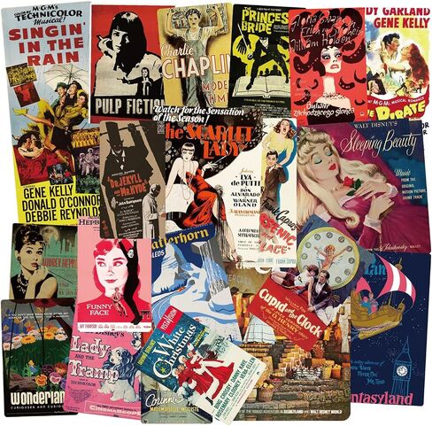 100 pcs Vintage Posters Nostalgic Vinyl Skateboard Cool Retro Stickers no Repeat Notebook Guitar Trolley case Waterproof car Graffiti Stickers in Kuwait