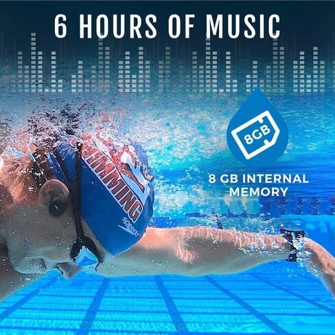 H2O Audio TRI Multi-Sport Waterproof Bone Conduction Headphones, Bluetooth Open Ear Headphones with Built-In MP3 Player -up to 6-Hour Battery Life, 8 GB -For Swimming, Running, Cycling, Hiking (Black) in Kuwait