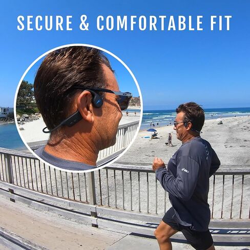 H2O Audio TRI Multi-Sport Waterproof Bone Conduction Headphones, Bluetooth Open Ear Headphones with Built-In MP3 Player -up to 6-Hour Battery Life, 8 GB -For Swimming, Running, Cycling, Hiking (Black) in Kuwait