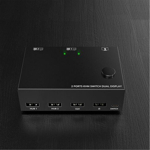 Dilwe 2 Port KVM Switch Dual Monitor HDMI 4K 30Hz, Dual Monitor KVM Switch for 2 Computers Share USB Keyboard Mouse Monitor KVM Converter in Saudi Arabia