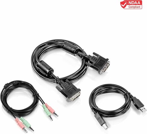 مجموعة كابلات TRENDnet بطول 15 قدمًا DVI-I وUSB وصوت KVM، قم بتوصيل كمبيوتر DVI بمفتاح TK-232DV KVM وماوس USB/لوحة المفاتيح وDVI-I ووصلات صوت 3.5 مم، TK-CD15 in Saudi Arabia