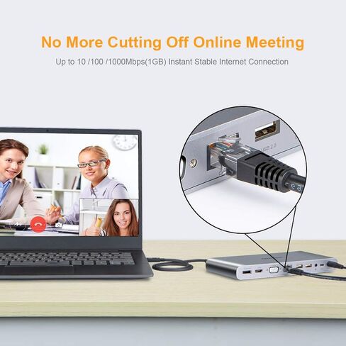 CableCreation USB C Hub Multiport Adapter w/1.6ft Cable, 13-in-1 USB C Hub with DP, VGA, HDMI, Ethernet, 2 Audio, 4 USB A, USB C PD Compatible for Macbook Pro/Air2019 2018, MacOS Windows USB-C Laptops in Saudi Arabia