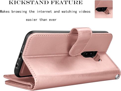 Njjex For Galaxy S9 Plus Case, For S9 Plus Wallet Case, PU Leather [9 Card Slots] Credit Magnetic Folio Flip Cover [Detachable][Kickstand] Phone Case & Wrist Lanyard For Samsung S9 Plus S9+ - RoseGold in Saudi Arabia